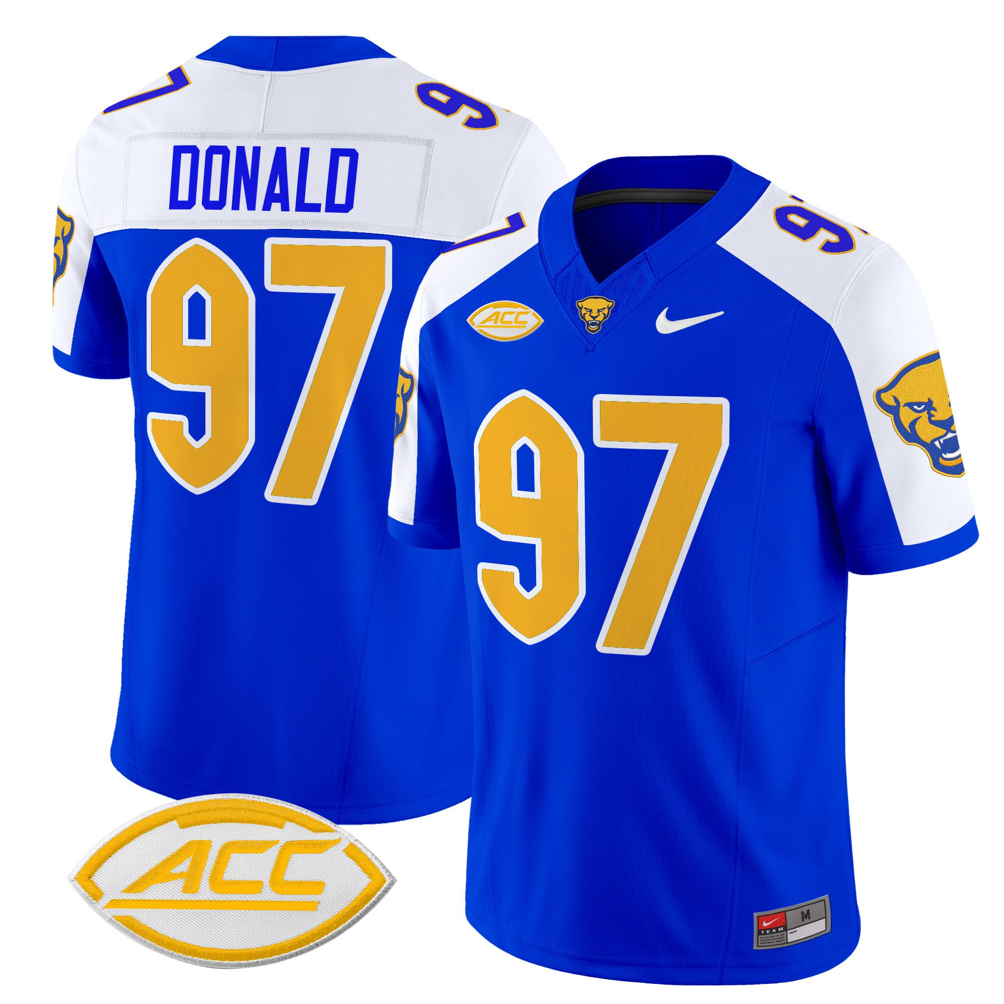 Men Pittsburgh Panthers #97 Donald Blue Nike 2024 Vapor Limited NCAA Jersey->more ncaa teams->NCAA Jersey